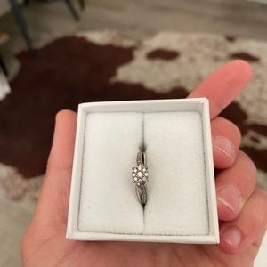 Promise ring 1/6 CT white diamond sterling silver